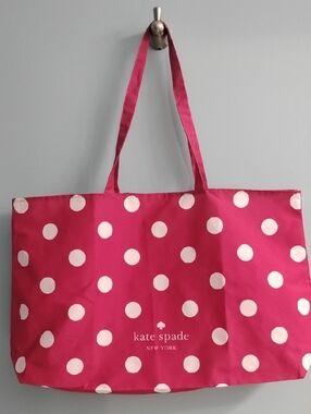 NWOT Kate Spade Pink and White Polka Dot Tote 🌺